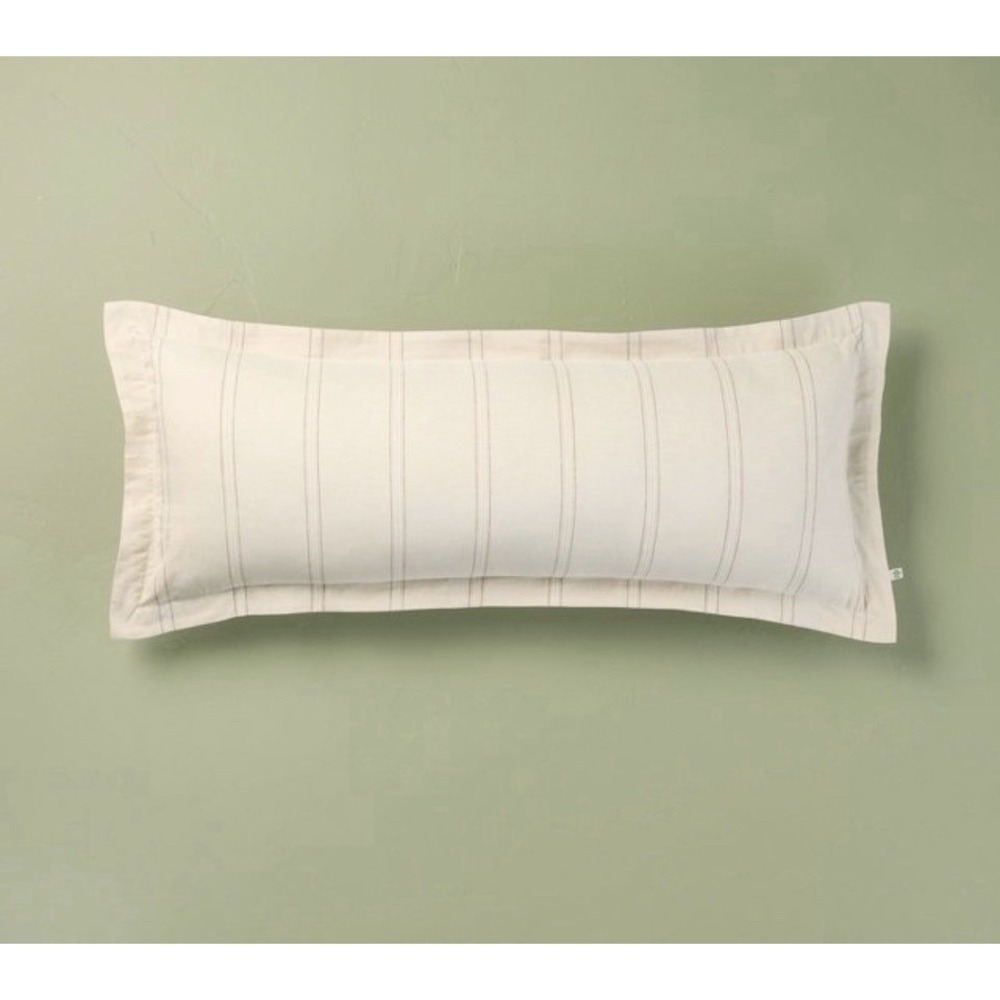 Heart & Hand With Magnolia Lumbar Striped Sour Cream Throw Pillow 36x14